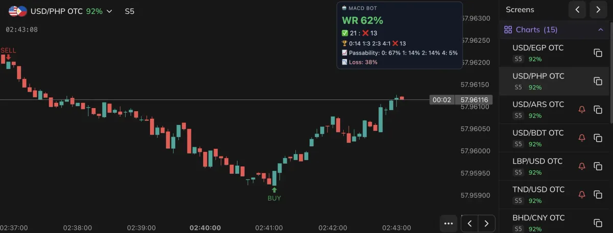 An example of a finished script in the trading terminal