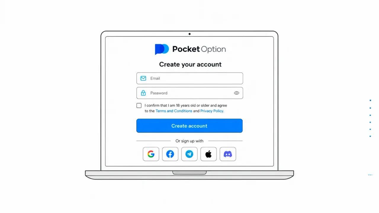 Как зарегистрироваться на бирже Pocket Option
