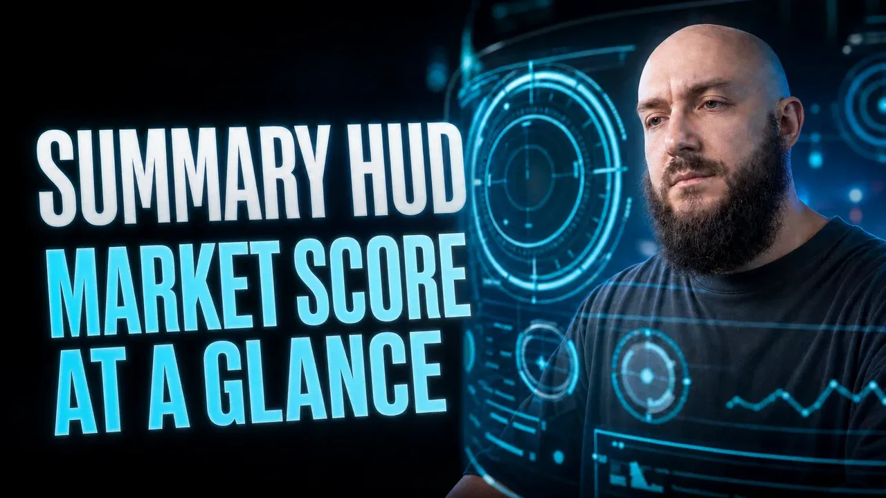 Indicator Summary Analytics HUD — overall market assessment card