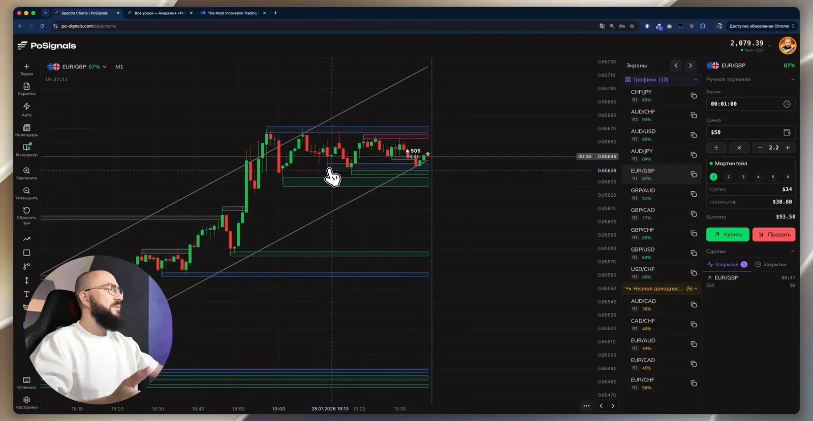 Коридор на EUR/GBP: покупка у нижней границы после трендового роста